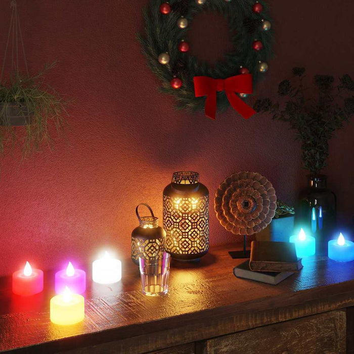 Lumânări pastile electrice fără flacără cu LED 100 buc colorate WALTI