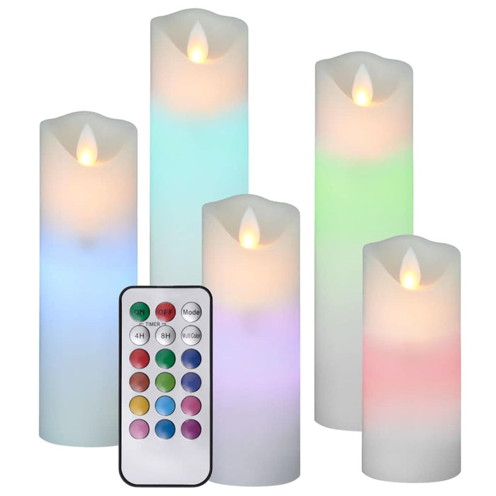 Set lumânări electrice cu LED și telecomandă, 5 buc., colorat WALTI