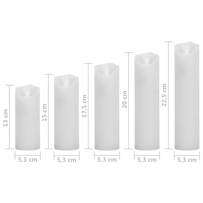 Set lumânări electrice cu LED și telecomandă, 5 buc., colorat WALTI