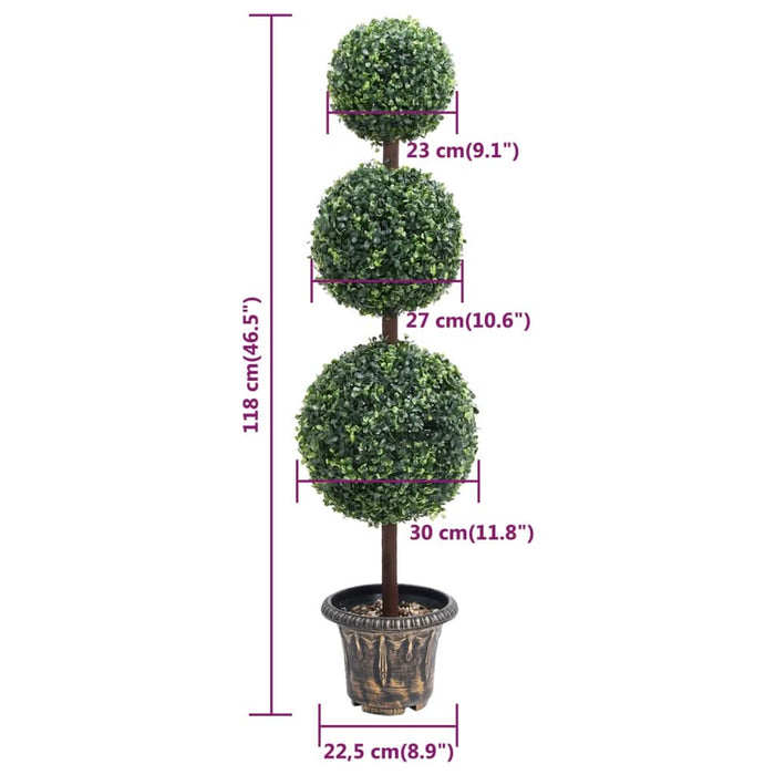 Plantă artificială cimișir cu ghiveci verde 118cm formă minge - WALTI WALTI