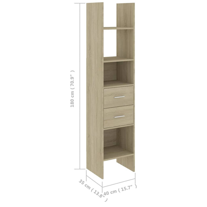 Set dulap bibliotecă, 4 piese, stejar sonoma, lemn prelucrat WALTI