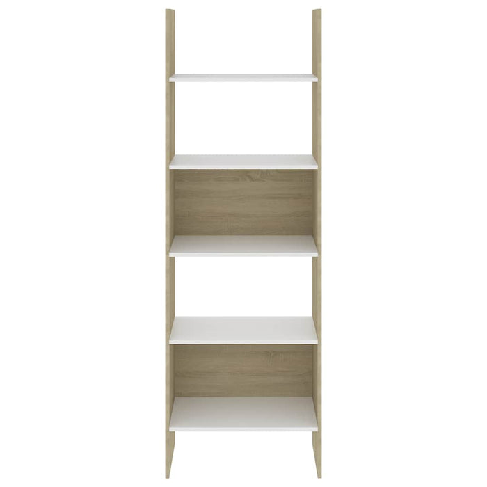 Set bibliotecă, 4 piese, alb și stejar sonoma, lemn prelucrat WALTI