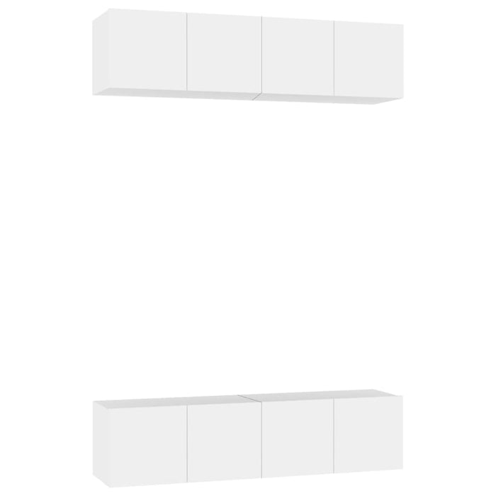 Set dulapuri TV, 4 piese, alb, 60x30x30 cm, lemn prelucrat - WALTI WALTI