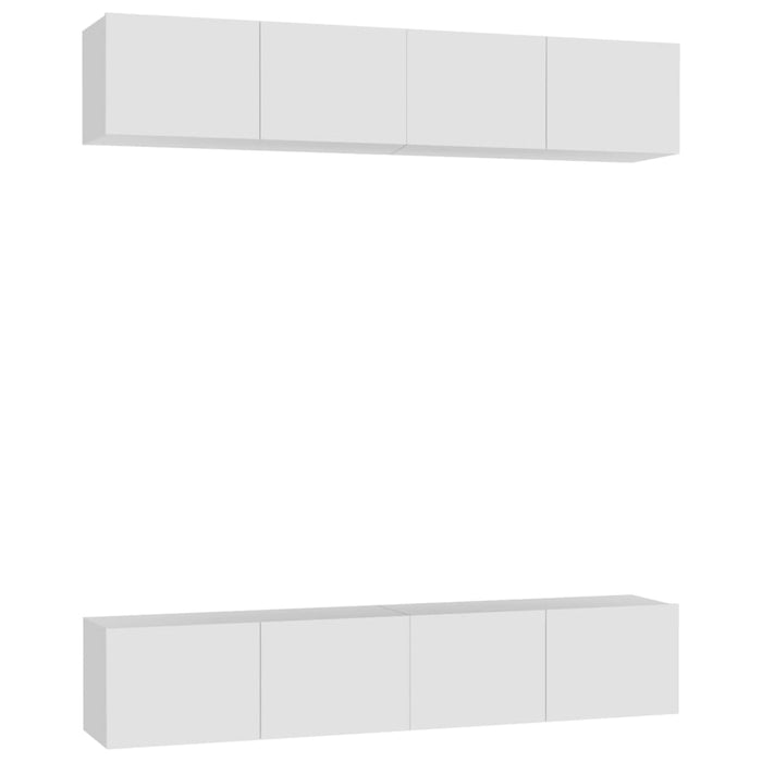 Comode TV, 4 buc., alb, 80x30x30 cm, lemn compozit - WALTI WALTI