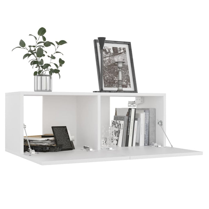 Comode TV, 4 buc., alb, 80x30x30 cm, lemn compozit - WALTI WALTI