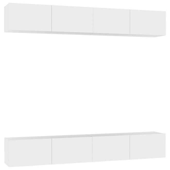 Comode TV, 4 buc., alb, 100x30x30 cm, lemn prelucrat - WALTI WALTI