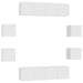 Set de dulapuri TV, 8 piese, alb, lemn prelucrat - WALTI WALTI