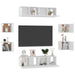 Set de dulapuri TV, 8 piese, alb, lemn prelucrat - WALTI WALTI