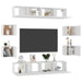 Set de dulapuri TV, 8 piese, alb, lemn prelucrat - WALTI WALTI
