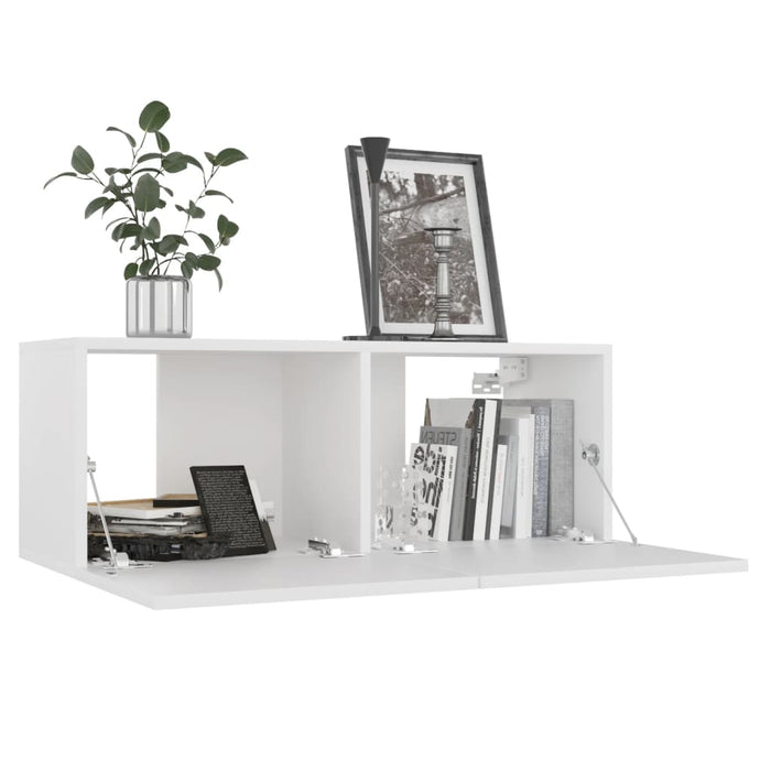 Set de dulapuri TV, 8 piese, alb, lemn prelucrat - WALTI WALTI