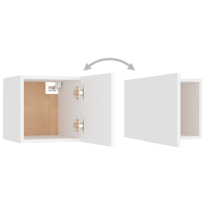 Set de dulapuri TV, 8 piese, alb, lemn prelucrat - WALTI WALTI