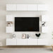 Set dulapuri TV, 8 piese, alb, lemn prelucrat - WALTI WALTI