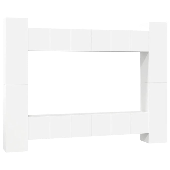 Set dulapuri TV, 10 piese, alb, lemn prelucrat - WALTI WALTI