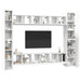 Set dulapuri TV, 10 piese, alb, lemn prelucrat - WALTI WALTI