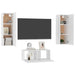Set dulapuri TV, 3 piese, alb, lemn prelucrat - WALTI WALTI