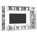Set dulapuri TV, 10 piese, alb, lemn prelucrat - WALTI WALTI