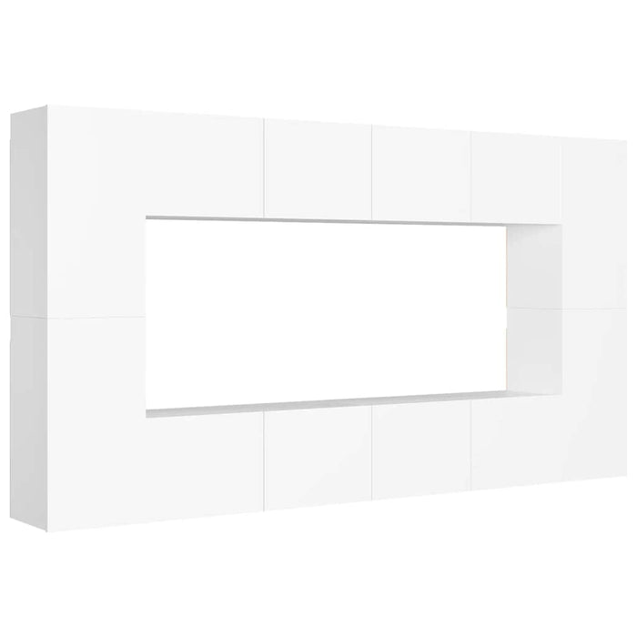 Set de dulapuri TV, 6 piese, alb, lemn prelucrat WALTI