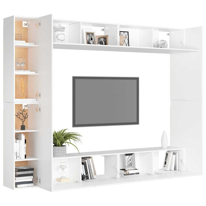 Set dulapuri TV, 6 piese, alb, lemn prelucrat - WALTI WALTI