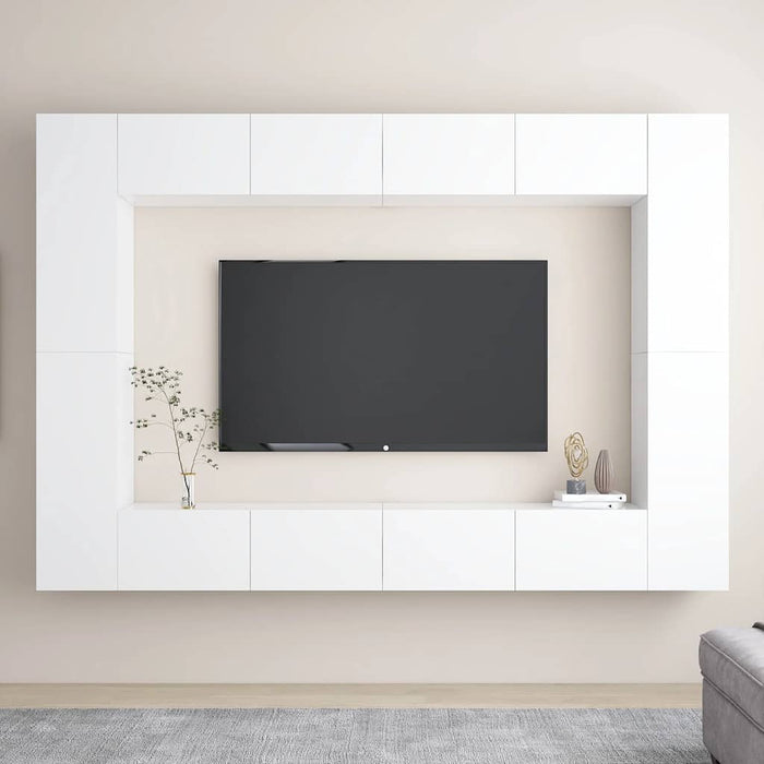 Set dulapuri TV, 6 piese, alb, lemn prelucrat - WALTI WALTI