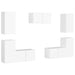 Set dulapuri TV, 6 piese, alb, lemn prelucrat - WALTI WALTI