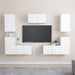 Set dulapuri TV, 6 piese, alb, lemn prelucrat - WALTI WALTI