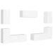 Set dulapuri TV, 7 piese, alb, lemn prelucrat - WALTI WALTI