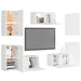 Set dulapuri TV, 7 piese, alb, lemn prelucrat - WALTI WALTI