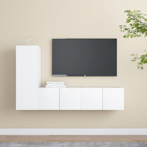Set dulapuri TV, 3 piese, alb, lemn prelucrat - WALTI WALTI
