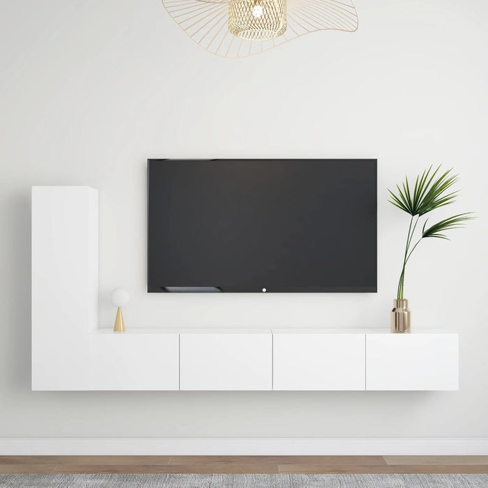 Set dulapuri TV, 3 piese, alb, lemn prelucrat WALTI