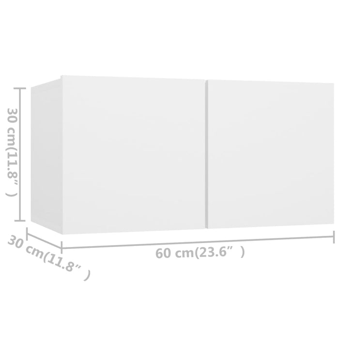 Set dulapuri TV, 4 piese, alb, lemn prelucrat - WALTI WALTI