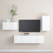Set dulapuri TV, 4 piese, alb, lemn prelucrat - WALTI WALTI