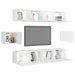 Set de dulapuri TV, 6 piese, alb, lemn prelucrat - WALTI WALTI
