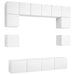 Set dulapuri TV, 8 piese, alb, lemn prelucrat - WALTI WALTI