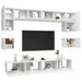 Set dulapuri TV, 8 piese, alb, lemn prelucrat - WALTI WALTI