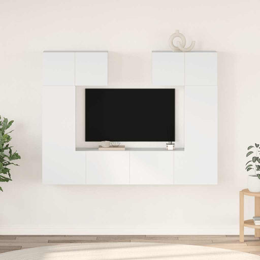Set dulapuri TV, 6 piese, alb, lemn prelucrat - WALTI WALTI