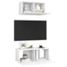 Set dulapuri TV, 2 piese, alb, lemn prelucrat - WALTI WALTI