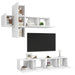 Set dulapuri TV, 7 piese, alb, lemn prelucrat - WALTI WALTI