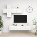 Set dulapuri TV, 7 piese, alb, lemn prelucrat - WALTI WALTI