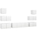 Set dulapuri TV, 8 piese, alb, lemn prelucrat - WALTI WALTI