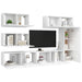 Set dulapuri TV, 6 piese, alb, lemn prelucrat - WALTI WALTI