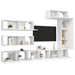 Set dulapuri TV, 7 piese, alb, lemn prelucrat - WALTI WALTI