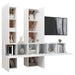 Set dulapuri TV, 7 piese, alb, lemn prelucrat - WALTI WALTI