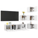 Set dulapuri TV, 6 piese, alb, lemn prelucrat - WALTI WALTI