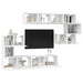 Set dulapuri TV, 8 piese, alb, lemn prelucrat - WALTI WALTI