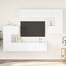 Set dulapuri TV, 8 piese, alb, lemn prelucrat - WALTI WALTI