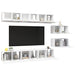 Set dulapuri TV, 8 piese, alb, lemn prelucrat - WALTI WALTI