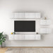 Set dulapuri TV, 8 piese, alb, lemn prelucrat - WALTI WALTI
