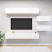 Set dulapuri TV, 6 piese, alb, lemn prelucrat - WALTI WALTI