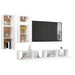 Set dulapuri TV, 4 piese, alb, lemn prelucrat - WALTI WALTI