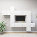 Set dulapuri TV, 10 piese, alb, lemn prelucrat - WALTI WALTI